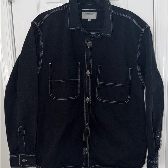 Carhartt  Work in Progress Chalk  Shirt Jacket with Contrast Stitching - Picture 3 of 5